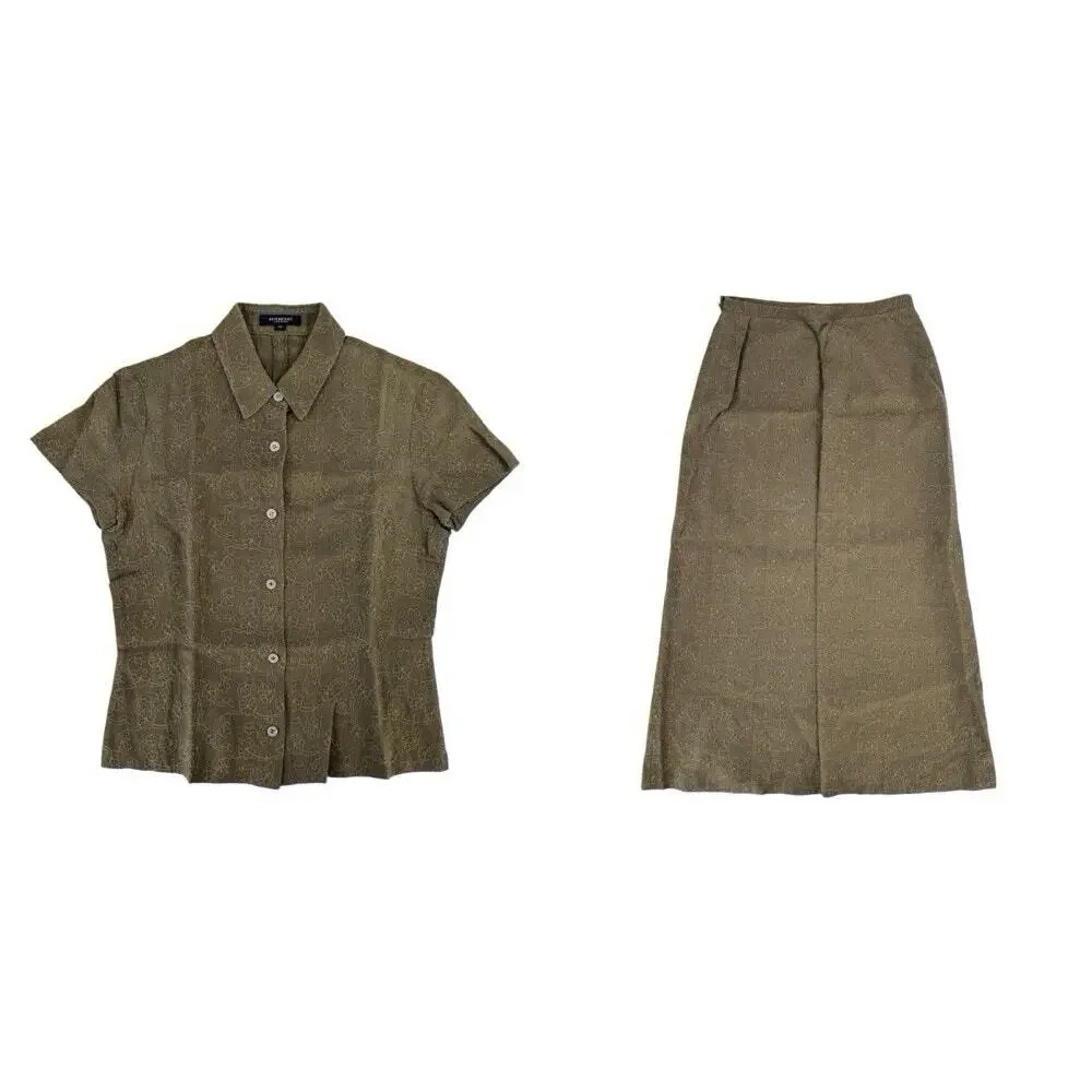 Burberry Embroidered Blouse & Skirt Set - Picture 1 of 16